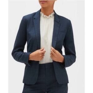 BANANA REPUBLIC Jacket Blazer NWT Blue Plaid 0P 0 One Button Classic Career Suit